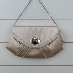 Kate Landry Shimmering Beige Clutch